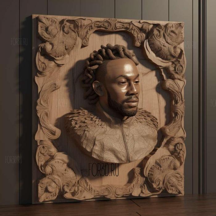 Kendrick Lamar 4 stl model for CNC